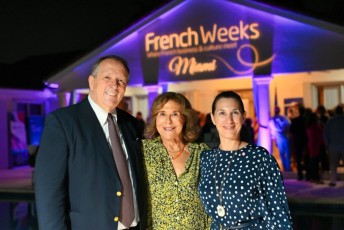 Xavier Capdevielle (pdt UFE-Floride), Françoise Brion et Aline Martin O'Brien (conseillère des Français de l'étranger)