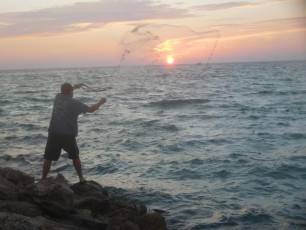 Pêcheurs sur la Plage de Casey Key / Nokomis / Floride
