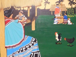 Peinture d'indiens de Floride au Lowe Art Museum de Miami