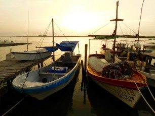 Port de pêche de de Rio Lagartos dans le Yucatan.