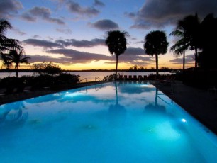 Coucher de soleil au Club Med Sandpiper à Port St Lucie en Floride.