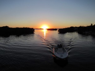 Coucher de soleil sur la Lemon Bay entre Englewood et Englewood Beach (Floride)