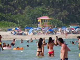 La plage de Miami Beach au niveau de Lincoln Road
