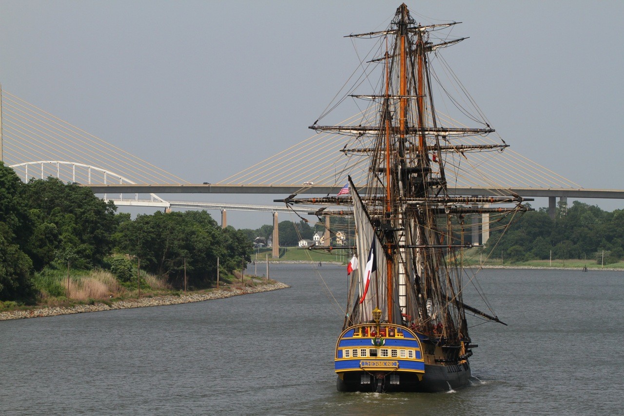 Arrivée de l'Hermione La Fayette à Philadelphie