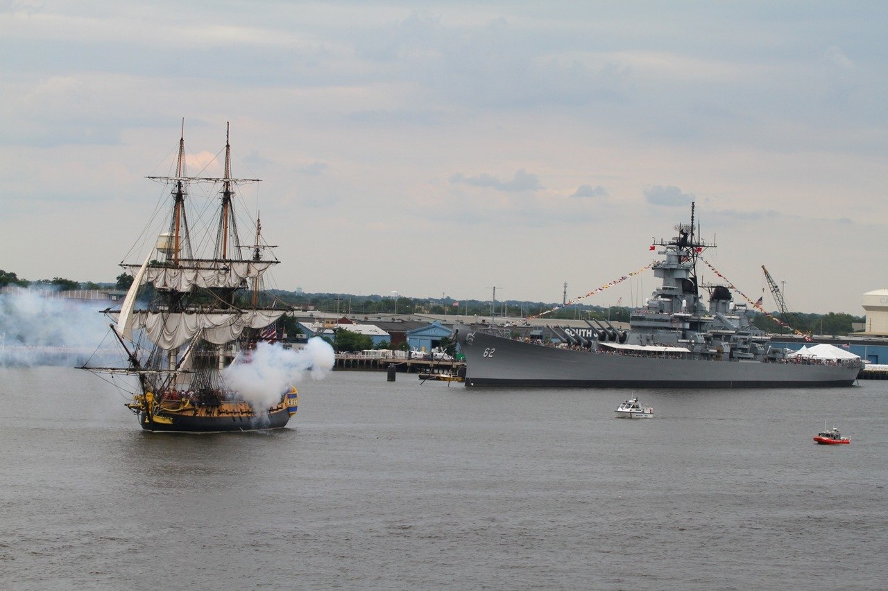 Arrivée de l'Hermione La Fayette à Philadelphie