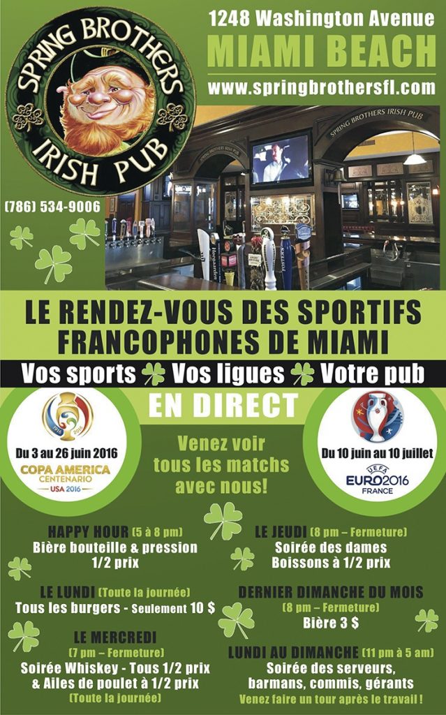 Spring-Brothers-Irish-Pub-Miami-francophone-sports-happy-hour
