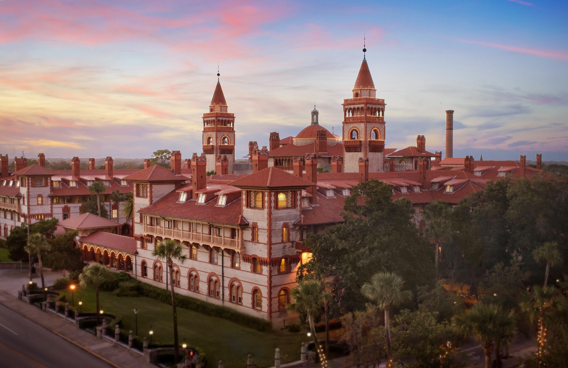 Façade sud du Flagler College de St Augustine