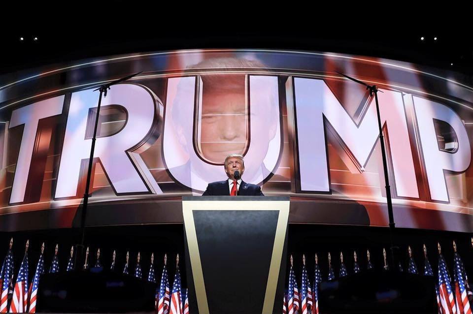 Donald Trump à la Convention Républicaine de Cleveland (crédit photo : page Facebook de Donald Trump)