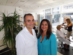 Gad et Dorothée Boucheninou à leur French Hair Studio de Miami-Brickell.