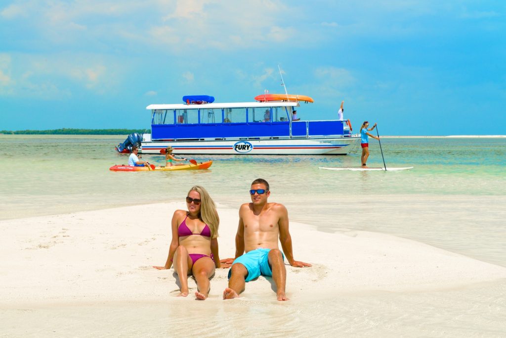 Excursions de Fury Waters sur les îles et banc de sables au large de Key West (Keys de Floride)