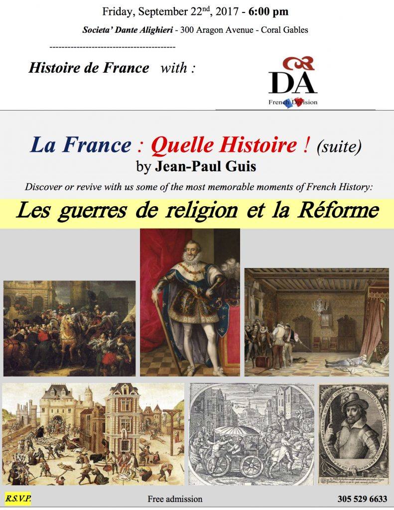 Conférence sur l'histoire de France par Jean-Paul Guis à MIami