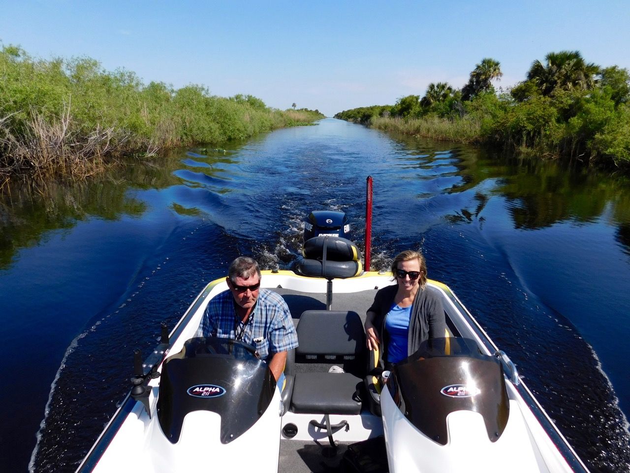 Avec le Captain Robert Power sur le Lake Okeechobee à Moore Haven en Floride