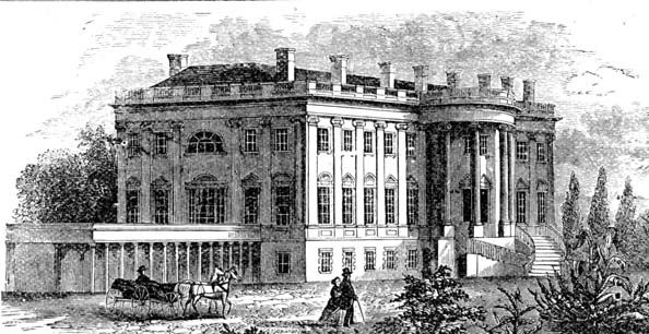 Gravure de la Maison-Blanche au XIXème siècle.