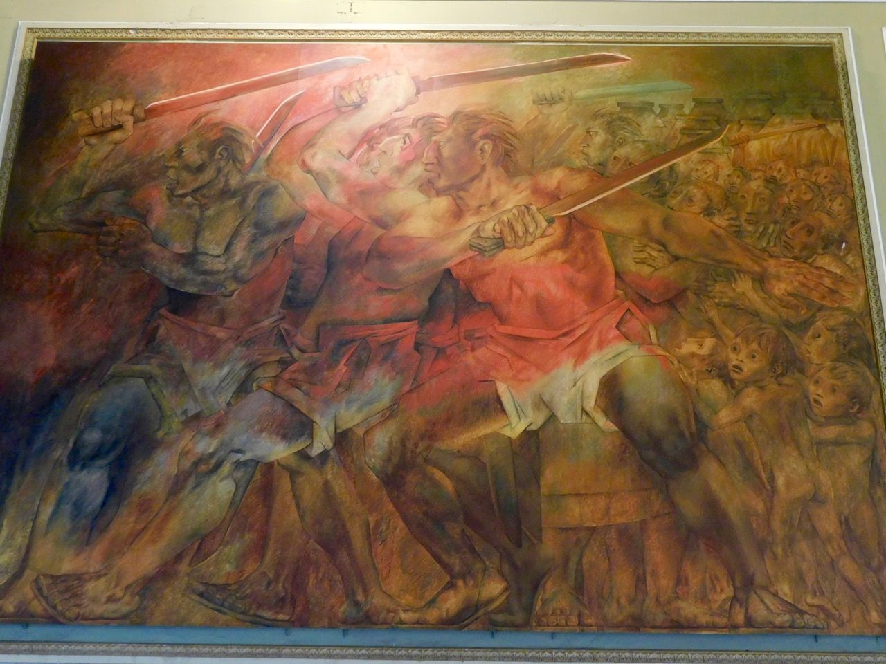 La Guerre des Castes, représentées dans le Palais du Gouvernement de Mérida.La Guerre des Castes, représentées dans le Palais du Gouvernement de Mérida.