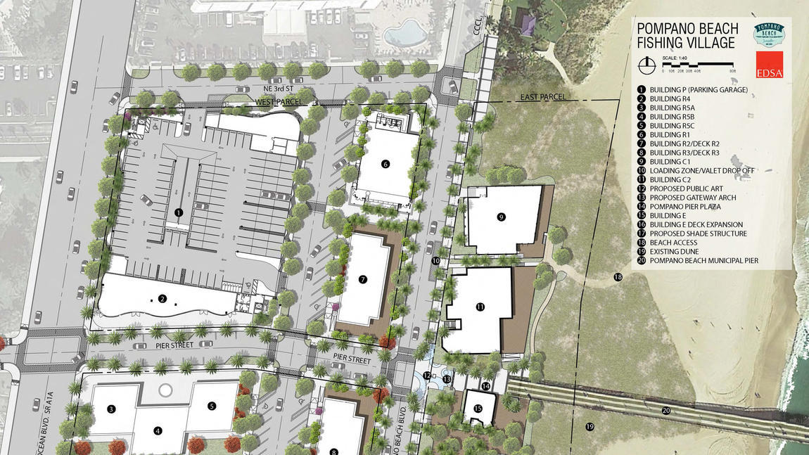 Nouveau pier et the fishing village à Pompano Beach.