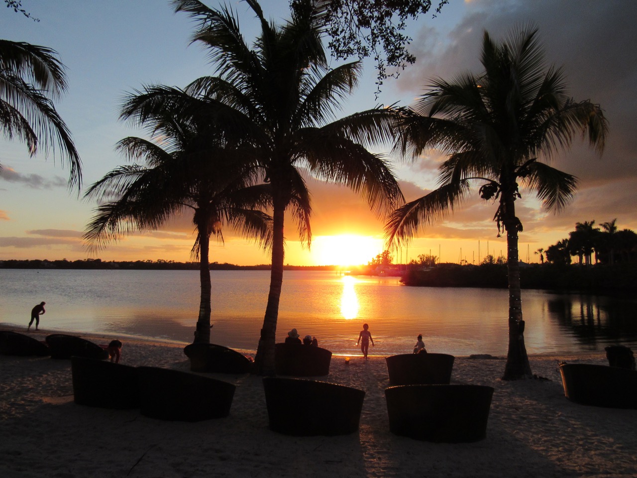 Coucher de soleil au Club Med Sandpiper à Port St Lucie en Floride.