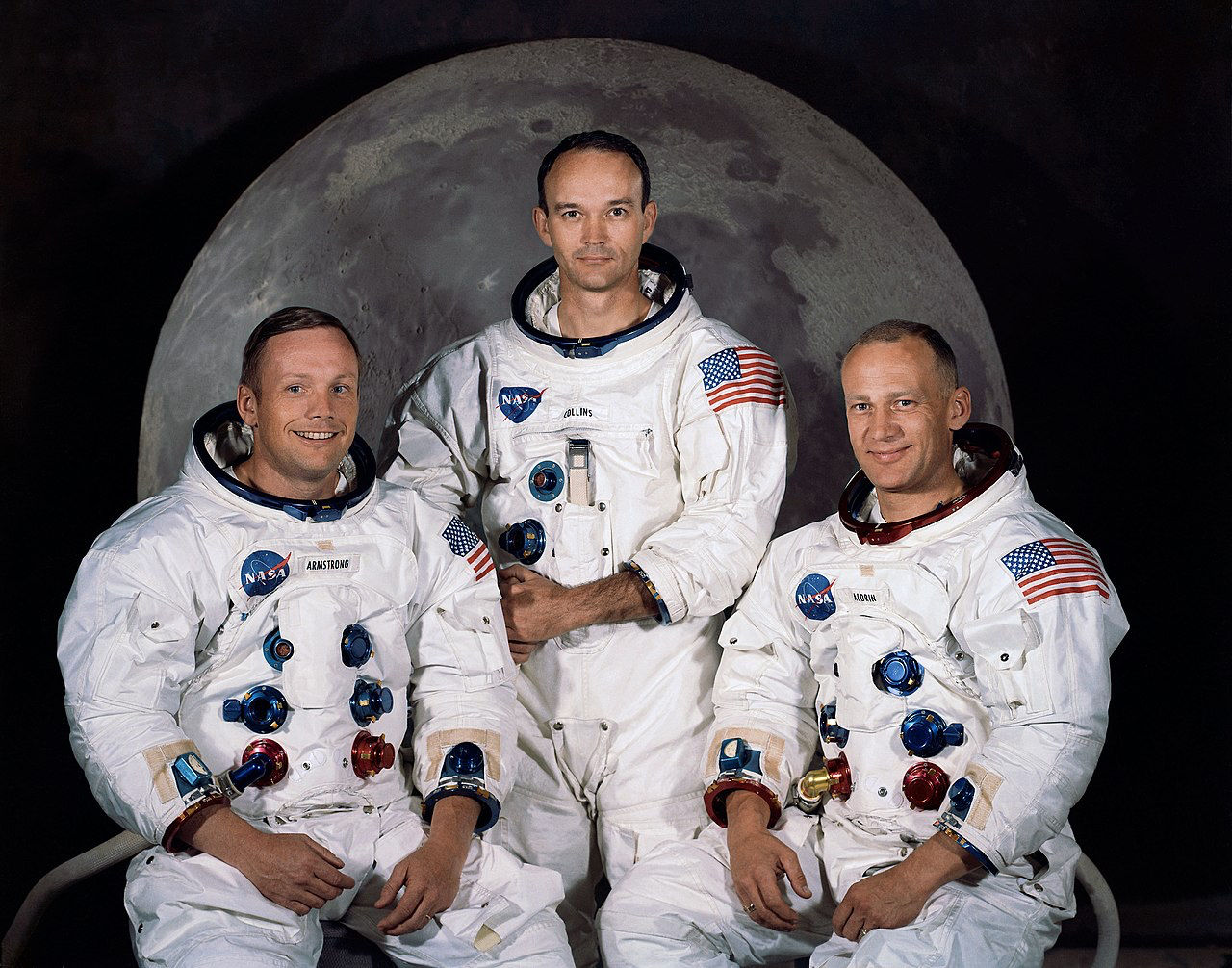 rmstrong, Collins et Aldrin, l'équipage d'Apollo 11