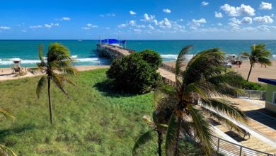La plage de Pompano Beach en Floride