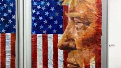 Donald Trump par Michael E. Hamiltondurant la foire d'art contemporain Red Dot dans le quartier de Wynwood à Miami.