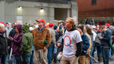 Entrée d'une réunion publique avec Donald Trump en 2019 à Minneapolis. Crédit photo : Tony Webster (CC BY 2.0)