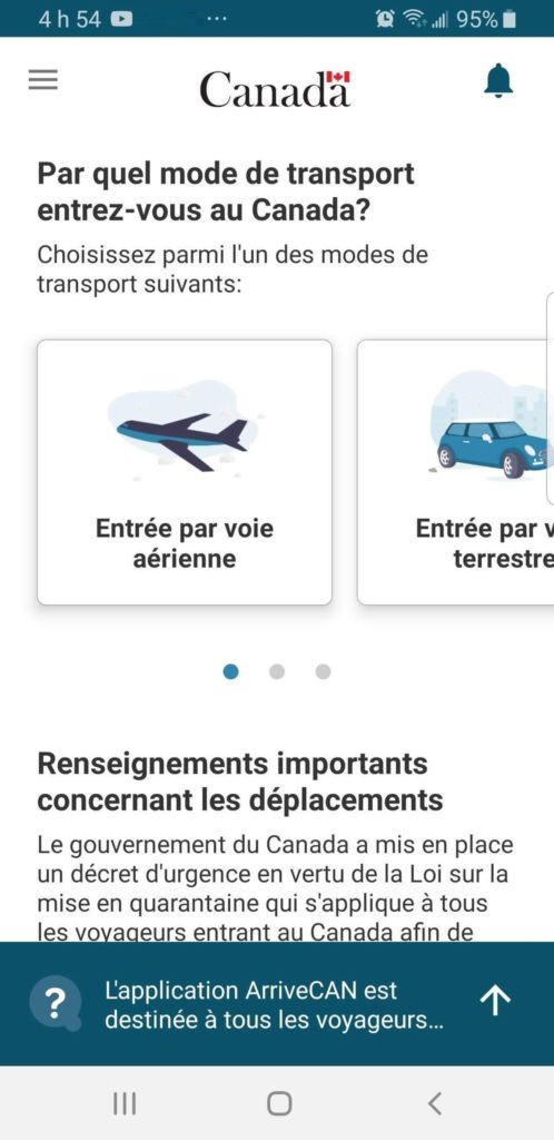 ArriveCAN : une app obligatoire pour entrer sur le territoire Canadien