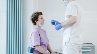 woman getting covid tested