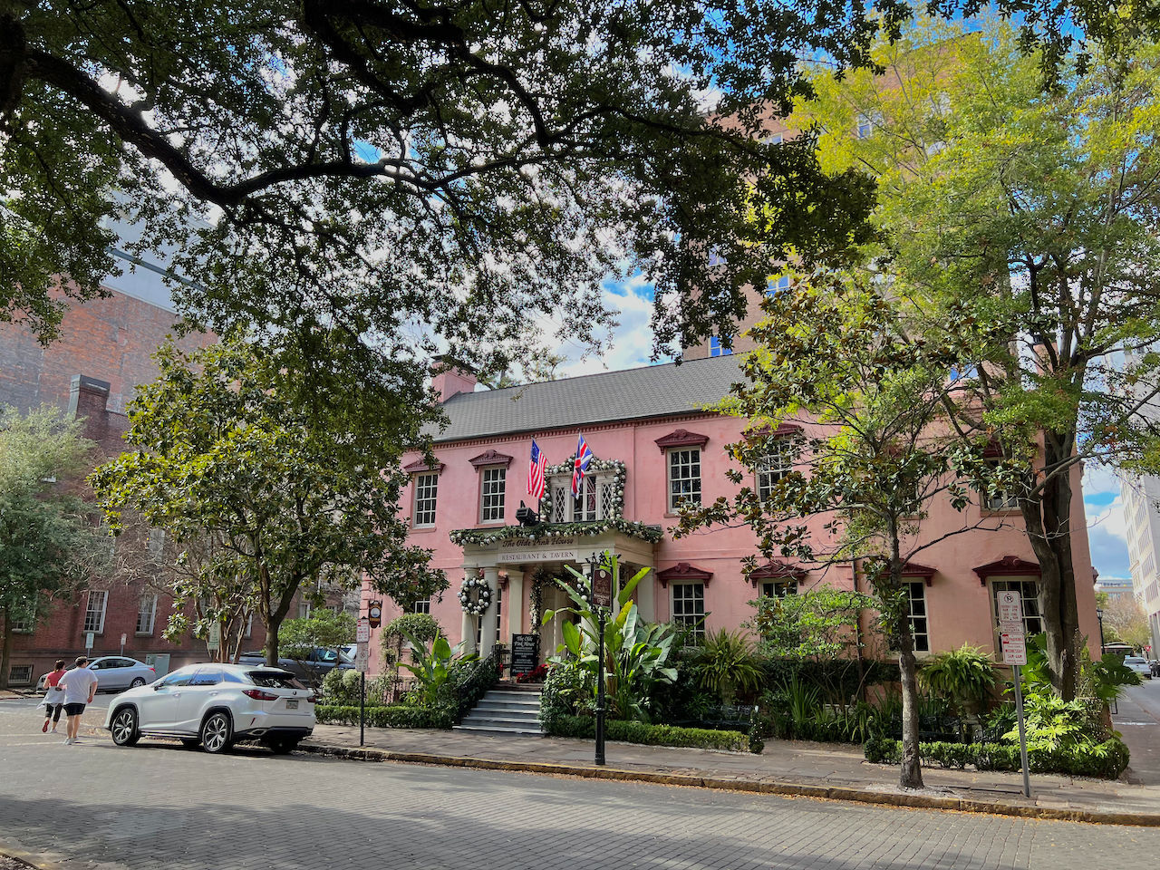 Restaurant The Old Pink House à Savannah en Géorgie