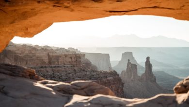 brown rocky mountain under blue sky