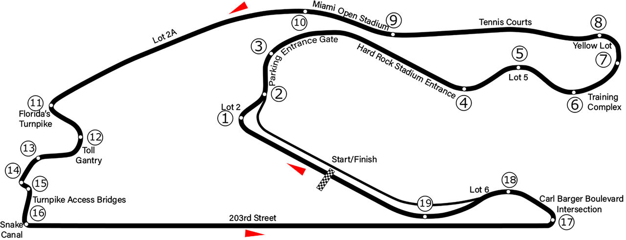 Le circuit 2022 du grand prix de Formule 1 de Miami