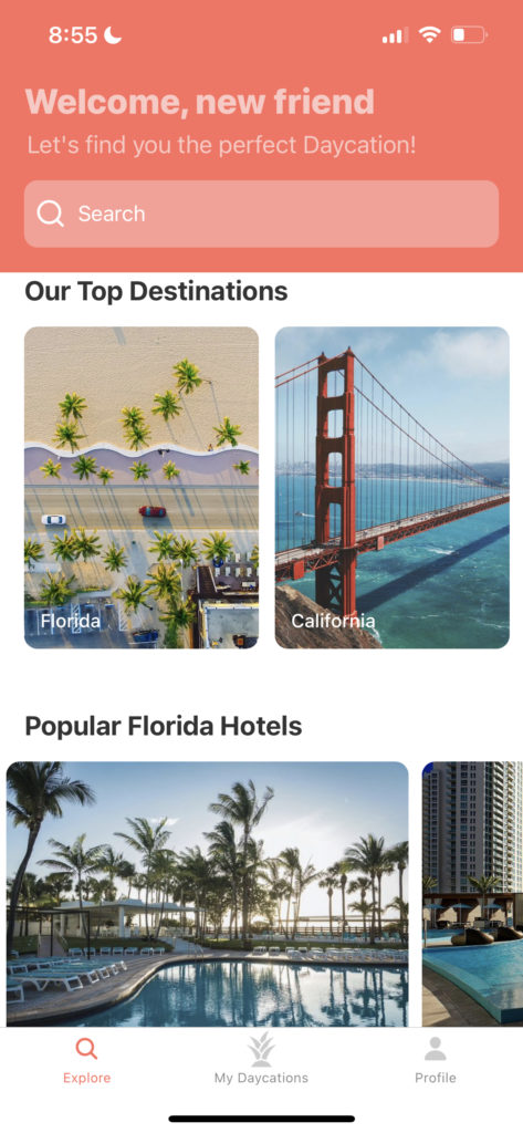 L'app Daycations