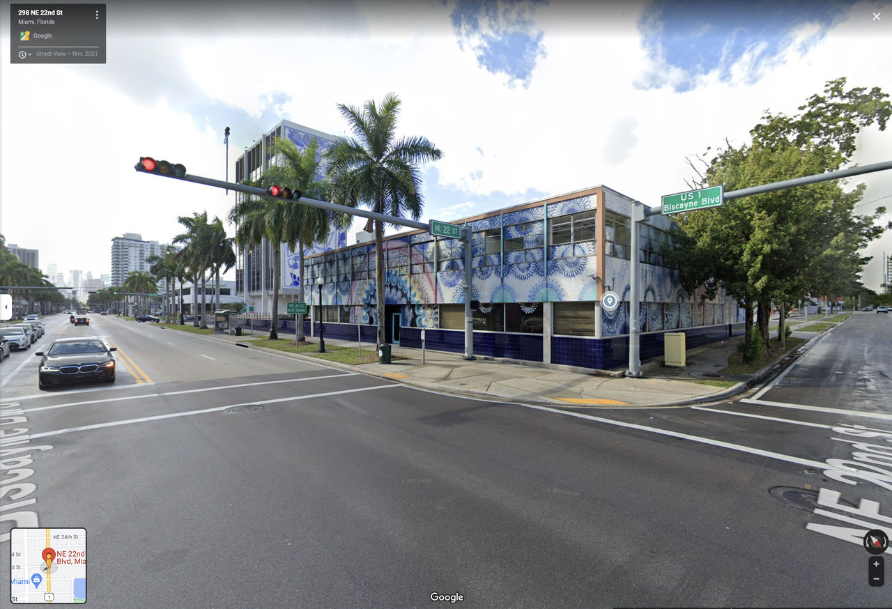 C'est à ce carrefour de Miami que l'accident s'est produit