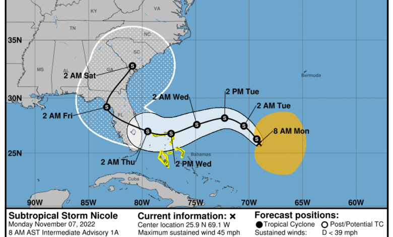 La tempête tropicale Nicole est en route pour la Floride