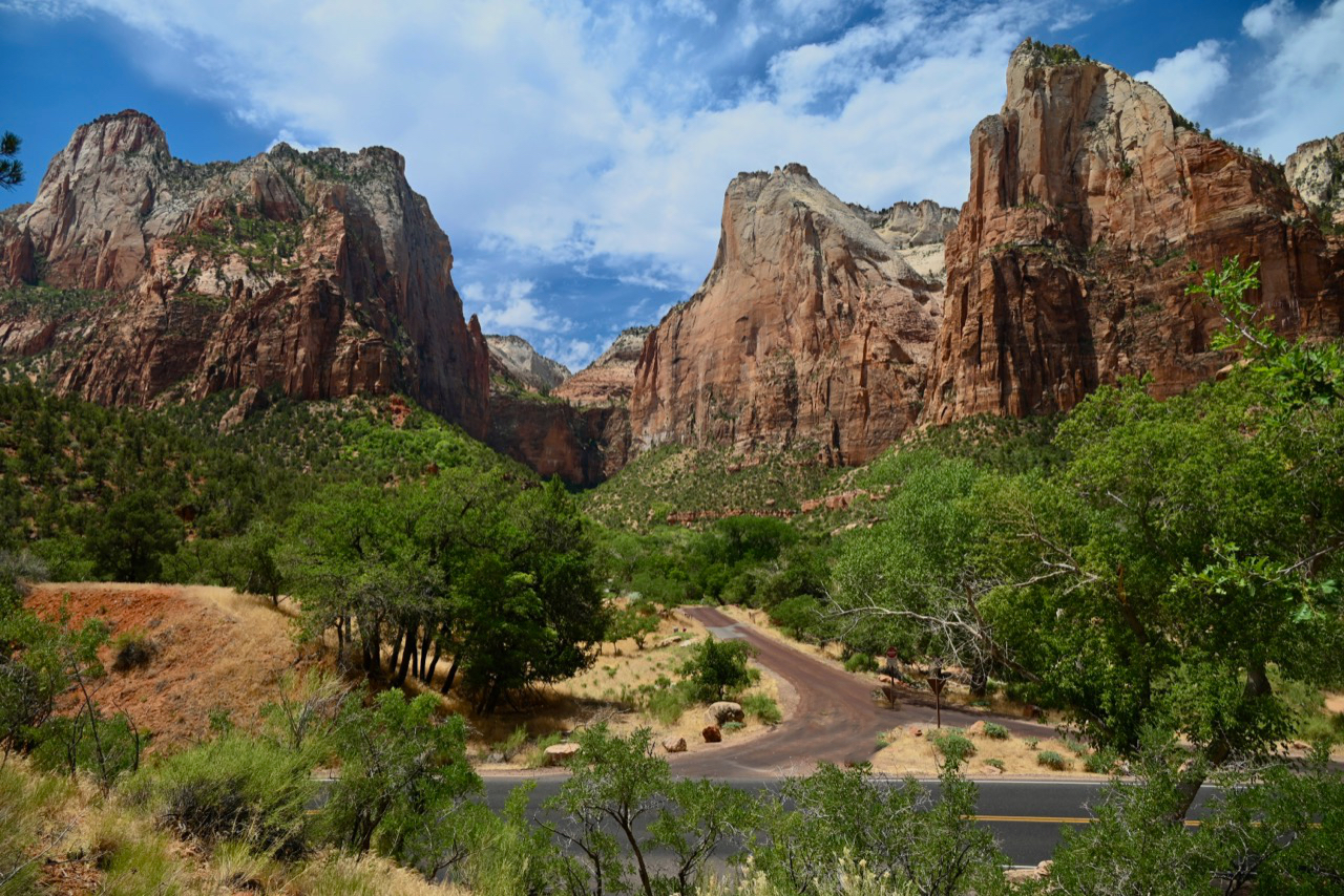 Le Court of the Patriarchs : les pics Abraham, Isaac et Jacob (Zion National Park)