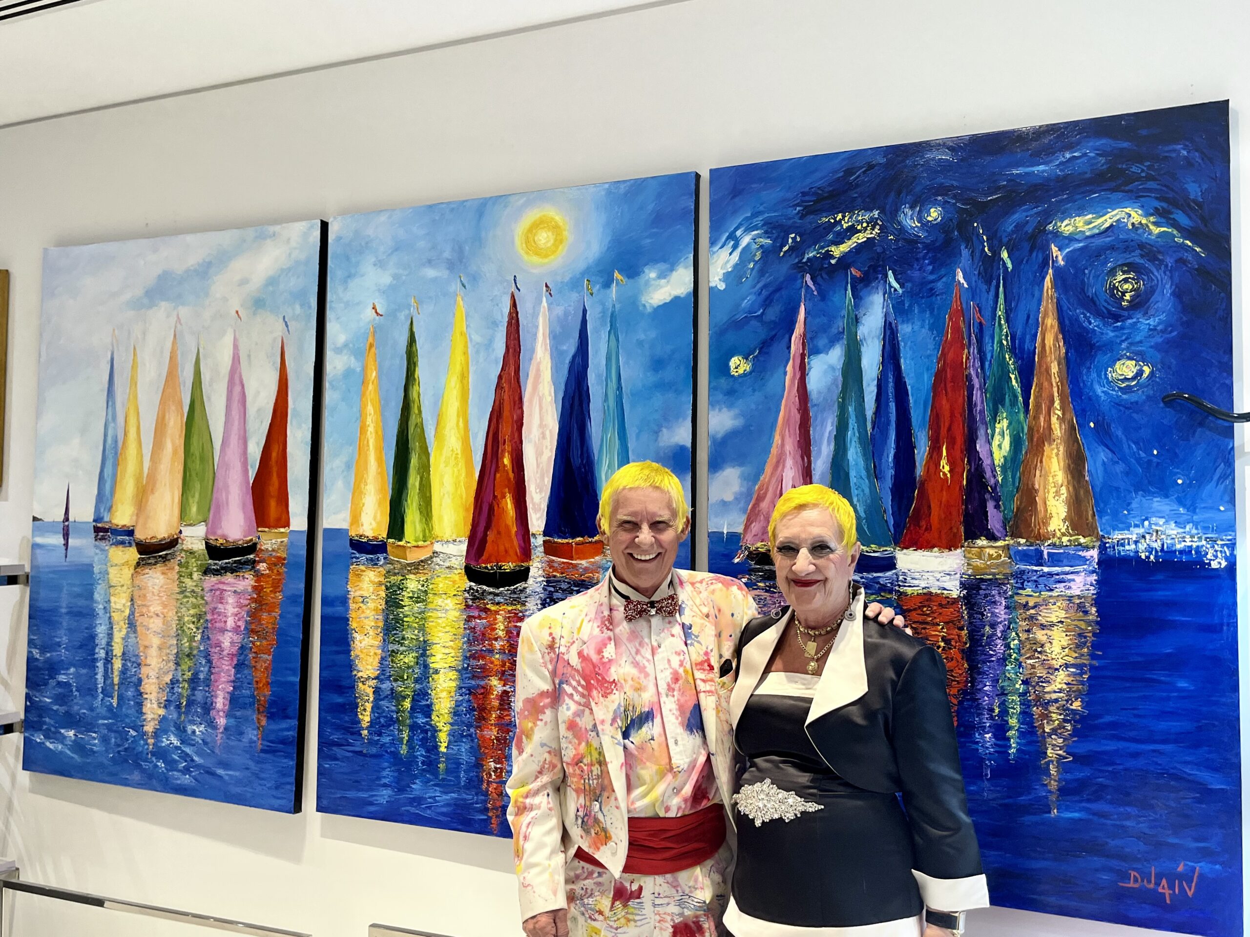 Duaiv et son épouse Magella lors du vernissage à Palm Beach.