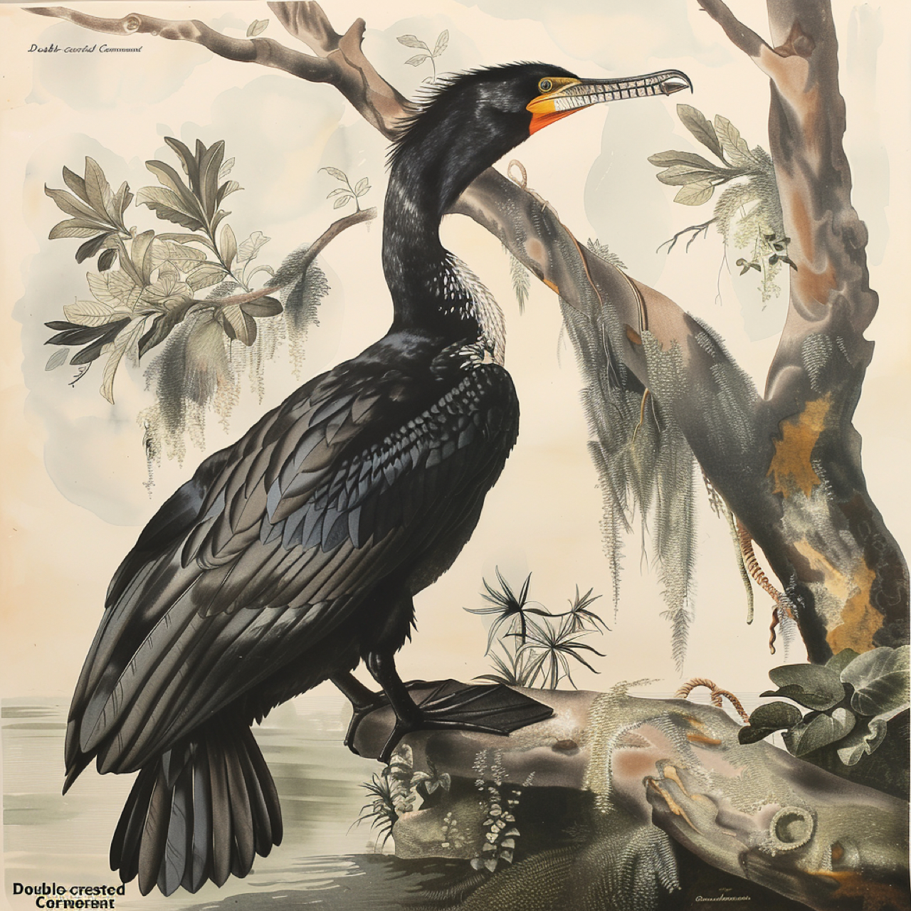 Cormoran à aigrettes (Double-crested Cormorant)