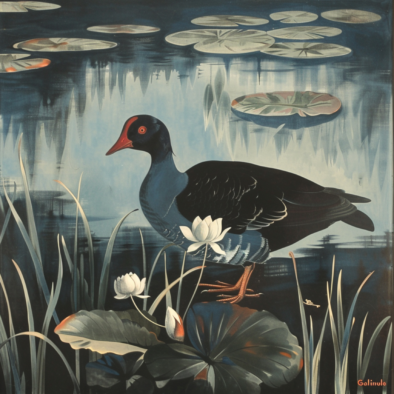 Gallinule Poule-d'eau (Common Gallinule)