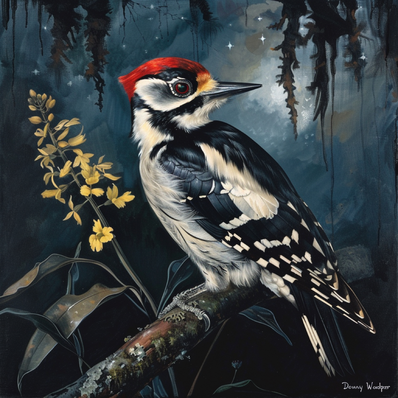 Pic Flamboyant (Downy Woodpecker)