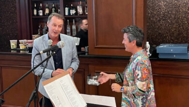 Jean Gagnon et Martine Boulay durant le cocktail de fin de saison de Natbank en Floride