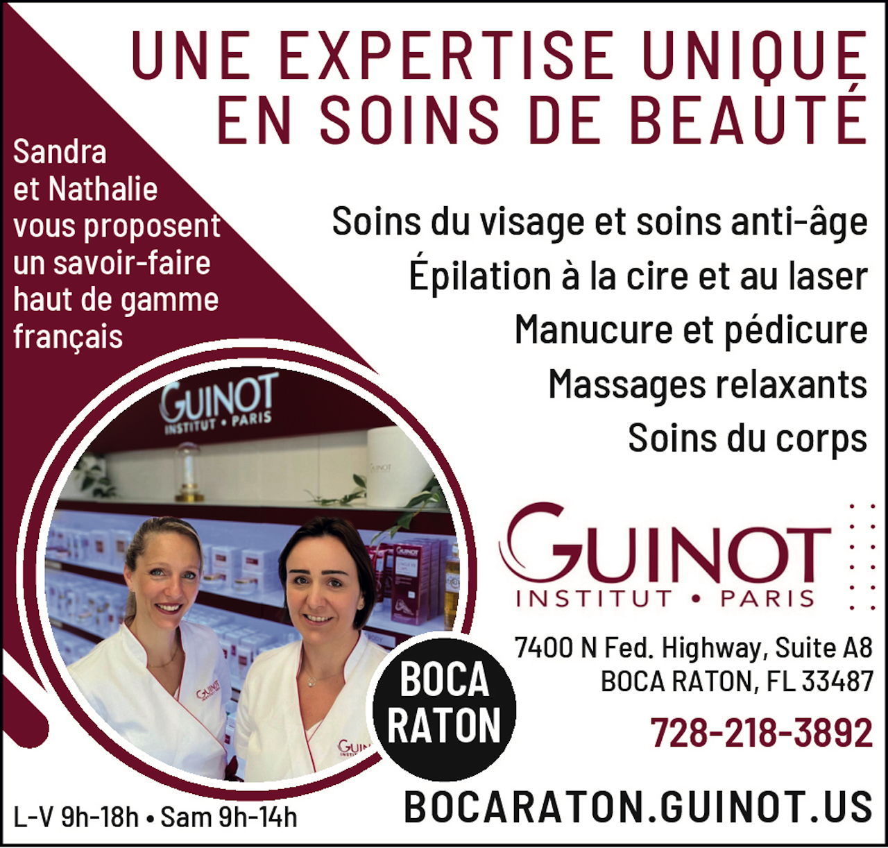 Salon de beauté Guinot à Boca Raton