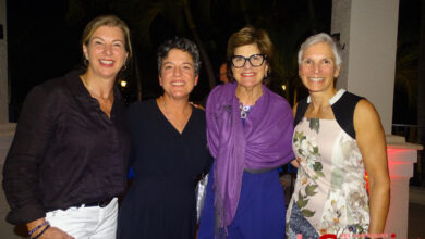 Manon Létourneau, Martine Boulay, Catherine Cano et Lucie Blanchet lors de la soirée d’ouverture de la saison par Natbank à Boynton Beach
