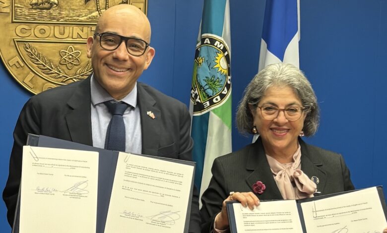 Christopher Skeete, Ministre des Relations internationales et de la Francophonie Daniella Levine Cava, Maire du comté de Miami-Dade