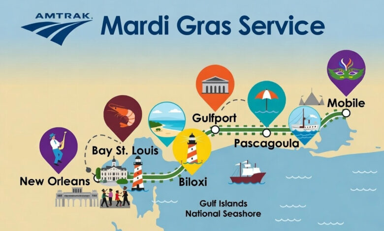 Le « Mardi Gras Service » d’Amtrak relancé : la côte du Golfe à nouveau accessible en train