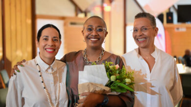 Aisha Mc Lorin Picot, Cécile McLorin Salvant et Lena McLorin Salvant lors de la soirée des 30 ans de l'EFAM (Ecole Franco-Américaine de Miami)