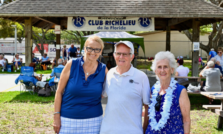 Rosaline Cyr, Sylvain Frétigny et Denise Lefebvre, du Club Richelieu de la Floride du Sud